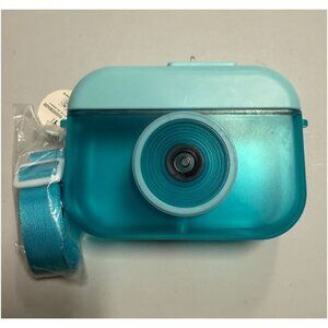 Target Bullseye Blue Camera Wellness Water Bottle W/ Straw Carrying Strap